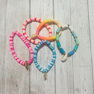 Handmade clay bead bracelets